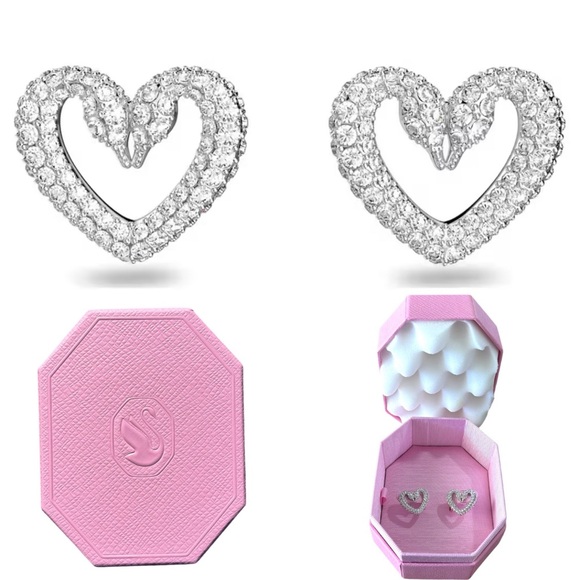 Swarovski Jewelry - NIB Swarovski Swan Heart Earrings